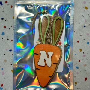 Orange Carrot-Shaped Easter Basket Tag